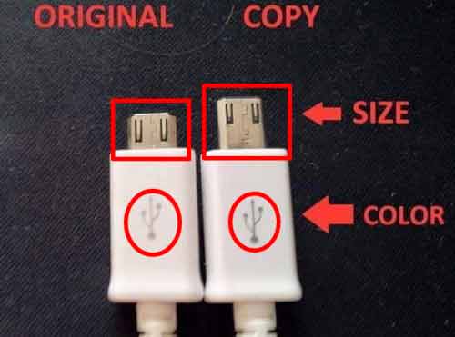 Micro USB Connector Fake vs Genuine 500x371