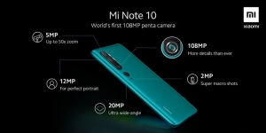 مشخصات دوربین Mi Note 10 شیائومی رسما اعلام شد